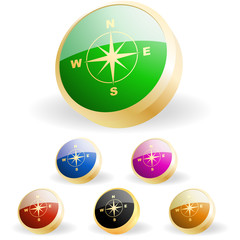 Vector compass. Button set.