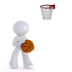 Playing basketball