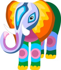 Elefante Astratto-Pachwork Elephant-Elephant Naif