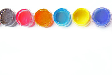 Opened paint buckets colors