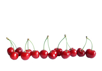 Obraz na płótnie Canvas A row of cherries