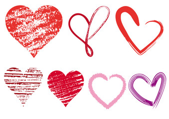 heart doodles, vector