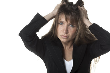 jeune femme d'affaires stress ennuis problème