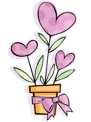 Vector valentine background with hearts