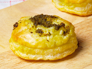 pesto pastry puffs