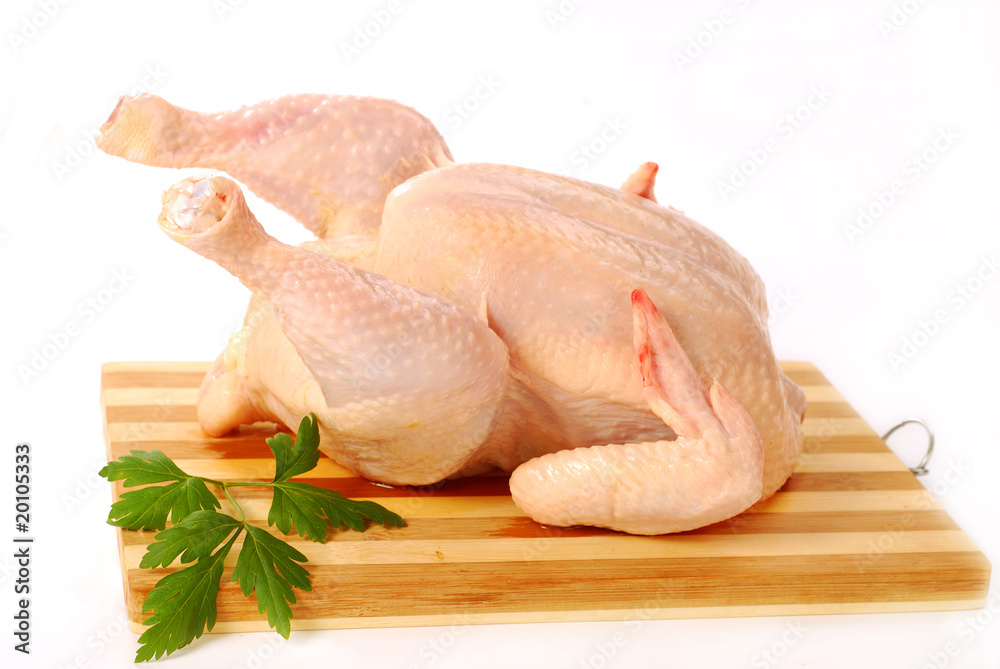 Wall mural raw whole chicken