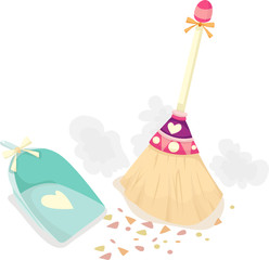 broom with scoop for dust