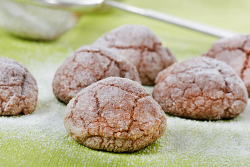 Homemade dark chocolate cookies.