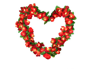 Valentines heart out of glowing holiday lights