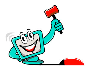 Funny Smiling Cartoon Computer