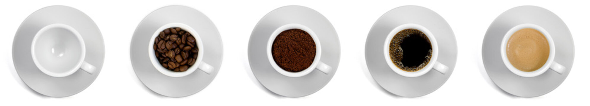 Tazzina di caff&egrave; in sequenza