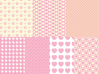 7 Vector Heart and Eyelet  Background Swatches