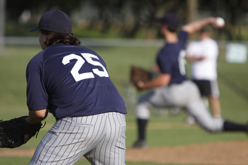 first basemen getting ready