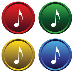 Plastic buttons with notes