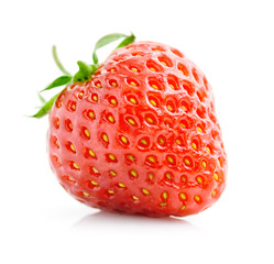 single fresh red strawberry isolated on white