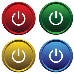 Plastic  buttons with symbol power