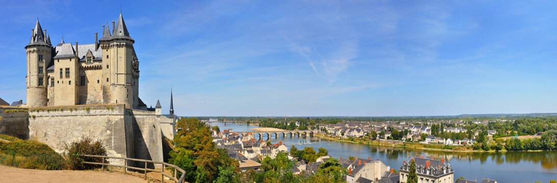 Panorama The Chateau At Saumur On The Banks Of The River Loire