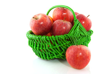 Apples in green basket