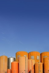 Liquid cylinder industry container orange fiberglass