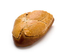 whole wheat bread with raisins isolated on white