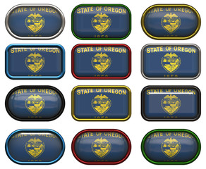 12 buttons of the Flag of Oregon