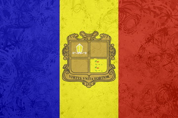Flag of Andorra grunge texture