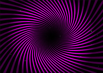 Endless pink swirl above starfield
