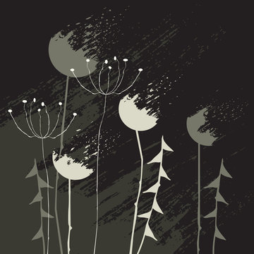 abstract background with dandelions