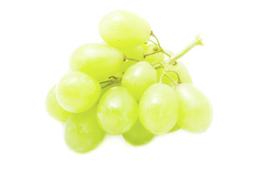 a bunch of green grape isolated over white