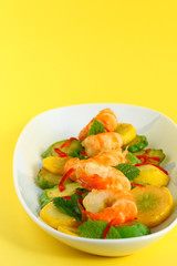 fried shrimps with  zucchini