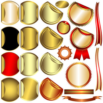 Set gold, silver and bronze awards (vector)