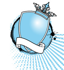 escudo azul con corona