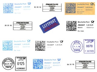 Germany, labels and postmarks