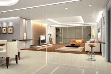 home interior 3d rendering