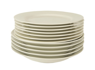 pile of white plates