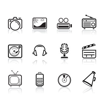 Media and music icons | Simple series