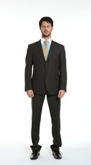 businessman stand, eyes closed