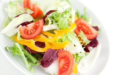 fresh salad-mix with tomato, radicchio and capsicum