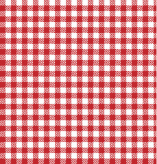 Picnic tablecloth. Picnic blanket. Red gingham fabric. Checkered red white vector. Gingham print pattern. Gingham table cloth for picnic. Plaid texture red white. Dresses shirts bedding blankets cloth