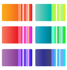 Collection of modern abstract colored business cards.