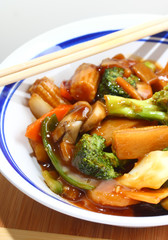 Vegetables and chopsticks (vertical)