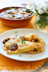potato and mushroom gratin