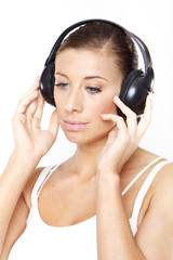 Fototapeta premium woman listen music