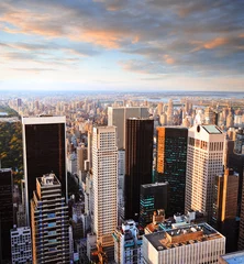 Photo sur Aluminium New York Gratte-ciel de New York - fond de bâtiments d& 39 affaires