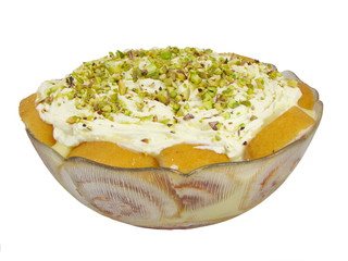 Trifle Dessert isolated on white