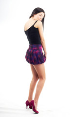 Fototapeta premium sexy brunette woman with nice long legs