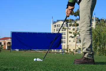 Golfer ready to strike