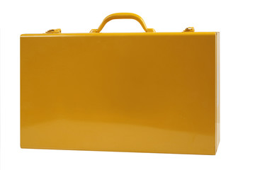 metal suitcase yellow