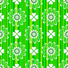 Green floral seamless pattern (vector)