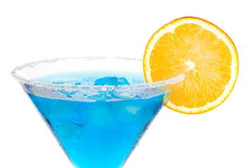 Cocktail collection - Blue martini with orange slice